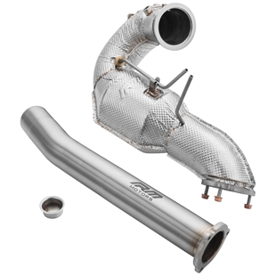RM Motors Downpipe Set Audi A5 S5 / Cabriolet / Sportback / Coupe 3.0 TDI – No Catalytic Converter – No Silencer – Set with Silencer – With Heat Shield